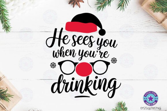 Christmas Quote Drinking SVG PNG for Crafts & Graphics