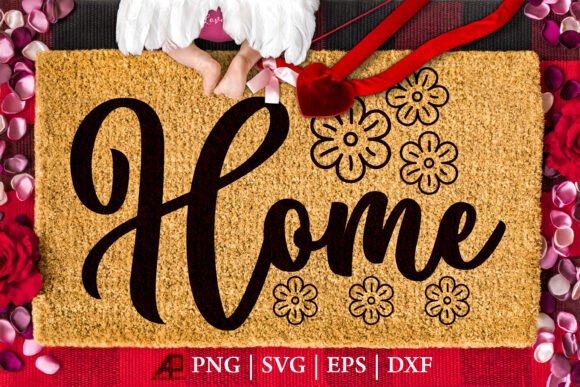 Doormat Quote Home SVG PNG Design for Crafts & Graphics