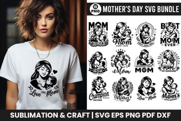 Mothers Day Quote SVG Bundle for Crafts & Graphics