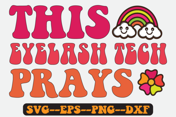 Retro Eyelash Tech Prays SVG for Crafts & Graphics